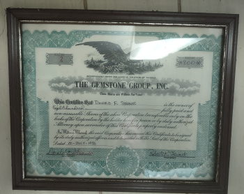 Gemstone Group Inc. Stock Certificate